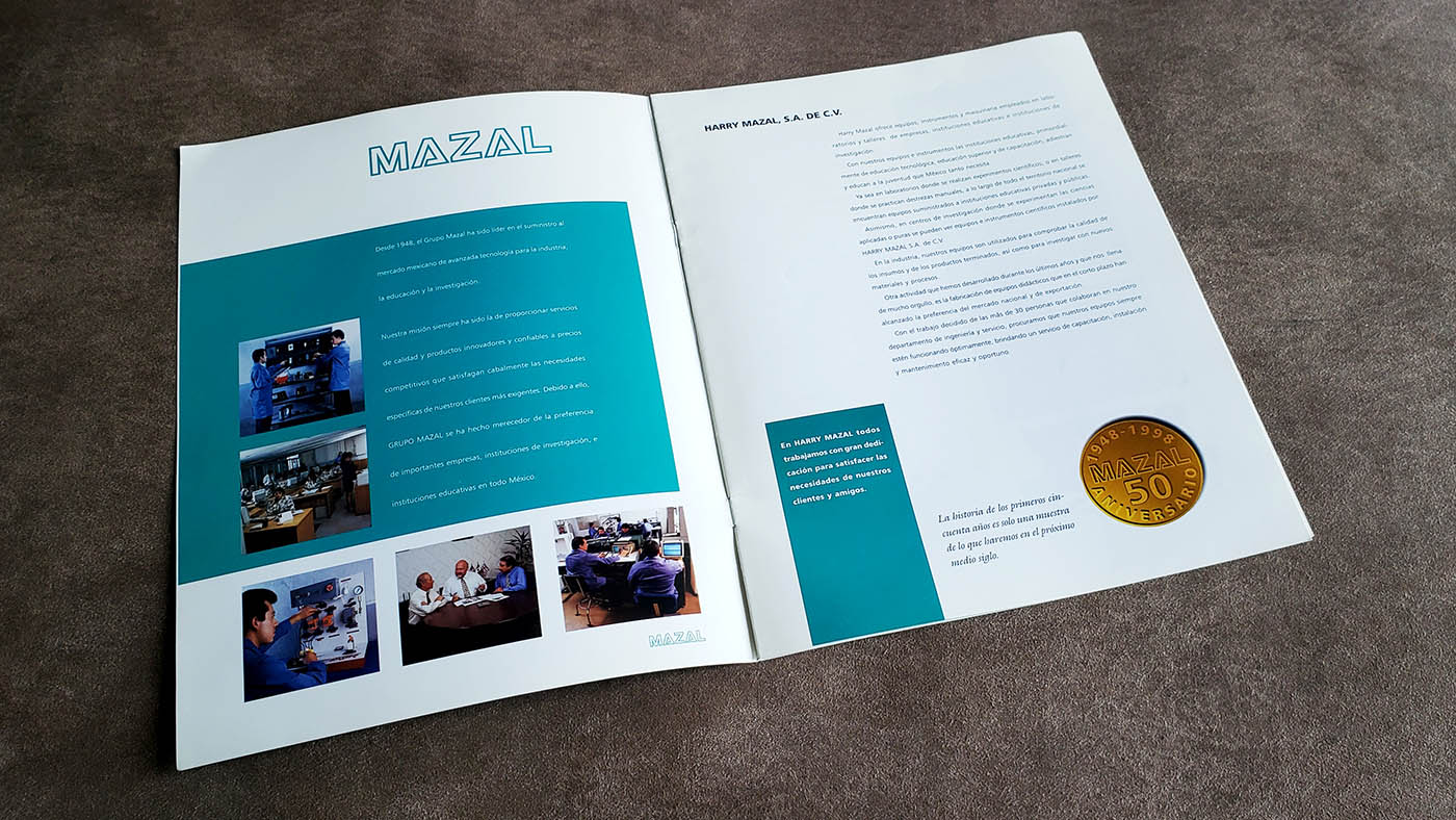 Catálogo corporativo Mazal, páginas interiores